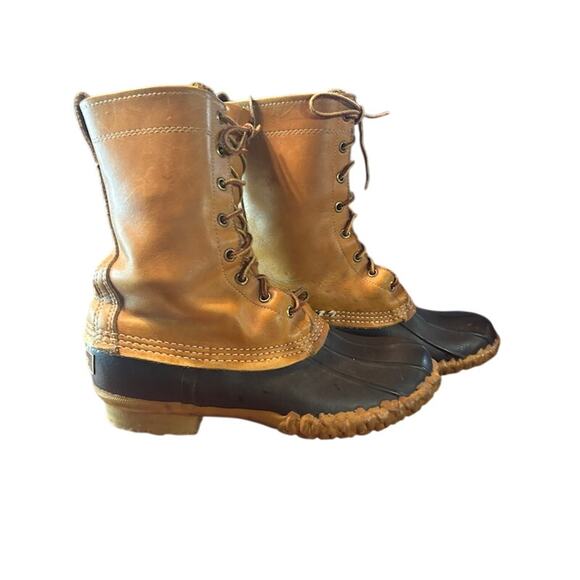 Vintage L. L. Bean Duck Boots 8" hunting snow brown leather Men's 7 Women's 9 - Picture 2 of 9